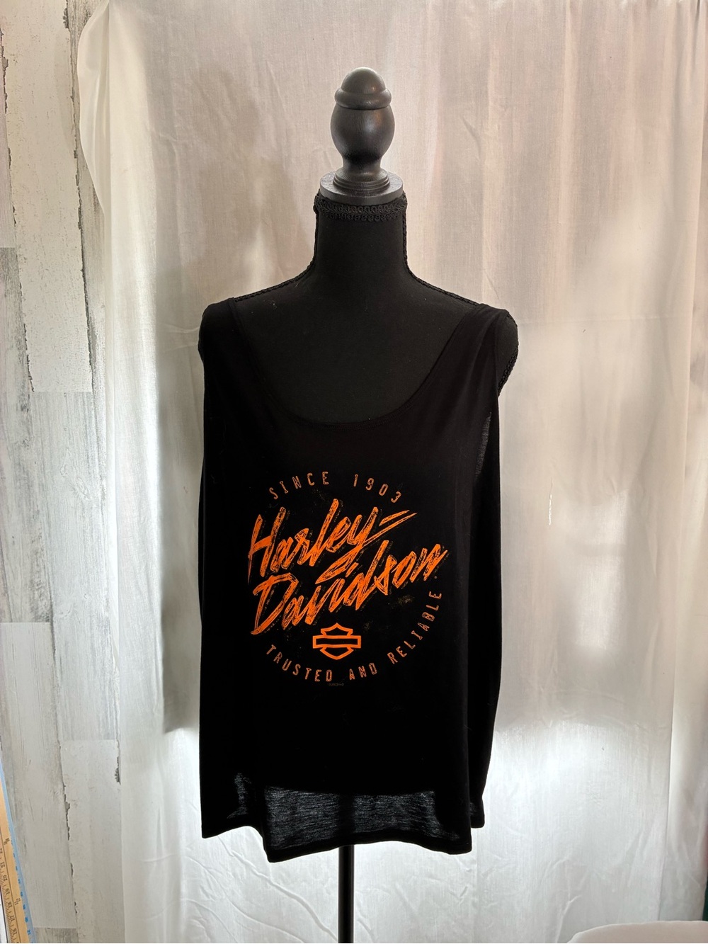 Harley-Davidson Black Tank with Orange Script Logo 2xL
